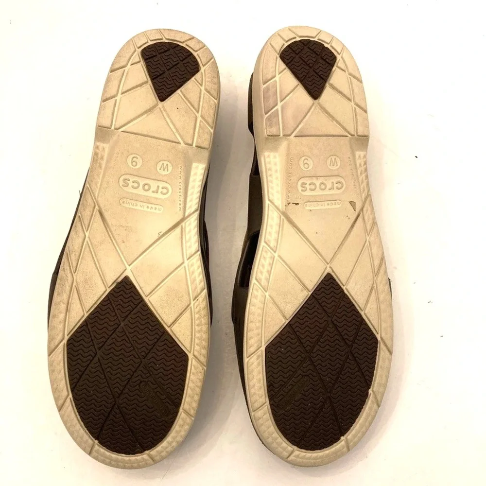Crocs Boat Shoes‎ Womens 9 Brown Beach Line Deck Slip On Loafer Flat Preppy - Picture 8 of 9